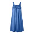 thumbnail image 4 of Blmnix Sleep Shirts for Women Chemises Sexy Nightgown Bamboo Nightgowns Sleep Shirt Knee Length Blue Square Neckline Sleeveless Oversized Sleep Shirts for Women, 4 of 7