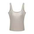 thumbnail image 2 of tarylea Womens Tank Tops Built in Bra Sleeveless Built in Bra Square Neckline Fitted Tops Casual Summer Plain Color Tops, 2 of 5