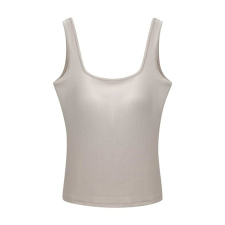 Dovford Built in Bra Tank Tops for Women Summer Tank Top Shelf Bra Padded Athletic Tank Tops Workout Sports Bra Top for 2024