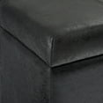 thumbnail image 5 of Dover 36 inch Wide Contemporary Storage Ottoman Bench in Distressed Black Vegan Leather, 5 of 8