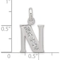 thumbnail image 4 of Sterling Silver White Cz Letter N Initial Pendant Made In Thailand qc6716n, 4 of 5
