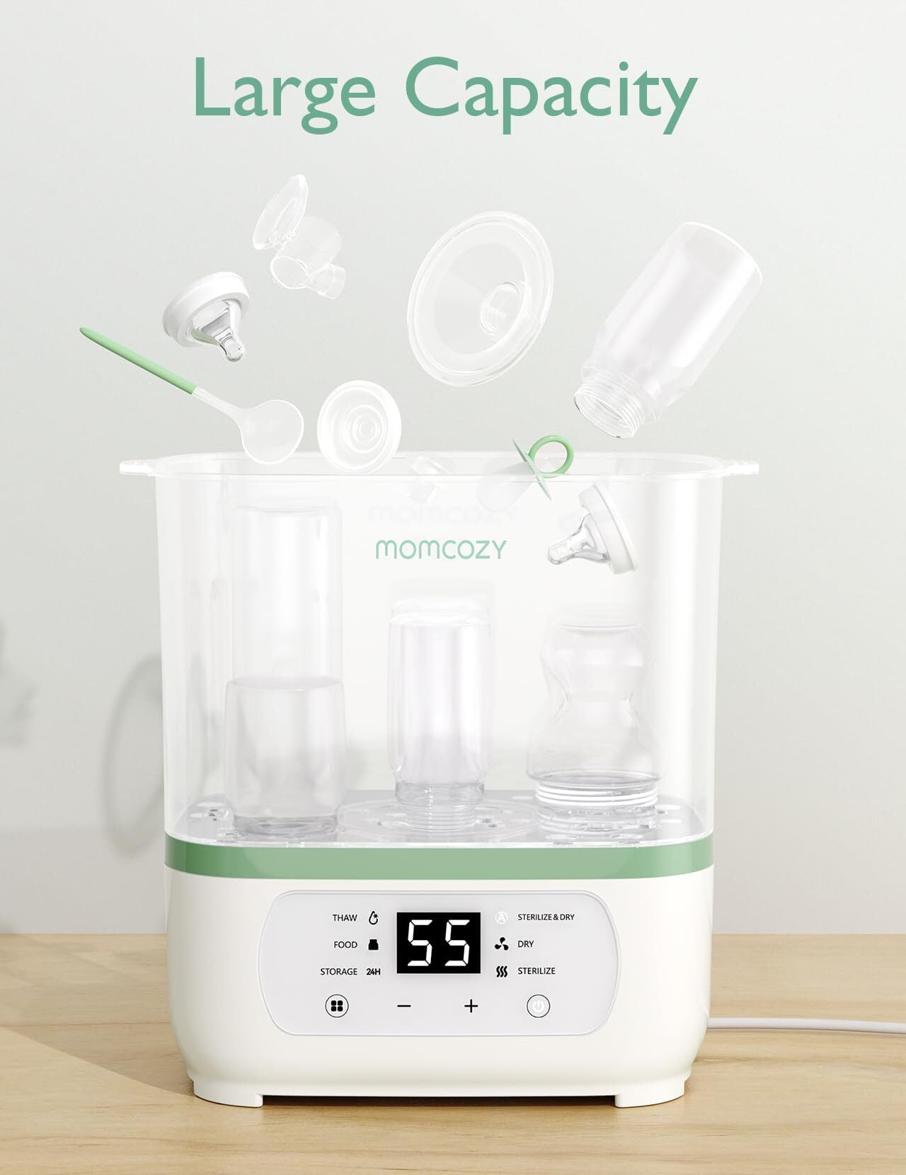 Momcozy Bottle Sterilizer and Dryer, 8-in-1 Electric Steam Baby Bottle Sterilizer for Baby Bottles