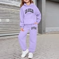 thumbnail image 2 of Shadoumai Girls 2 Pieces Fall Outfits Cartoon Print Long Sleeve Trendy Hoodie Pullover Tops and Pants Children Fall Clothes for Girls, 2 of 5