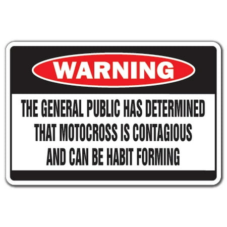 - MOTOCROSS IS CONTAGIOUS Warning Decal dirt dirty bike racing helmet