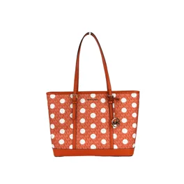 新品　Mk Floral tote bag/Red Jet Set Charm Medium Floral Print Logo Tote Bag | Michael