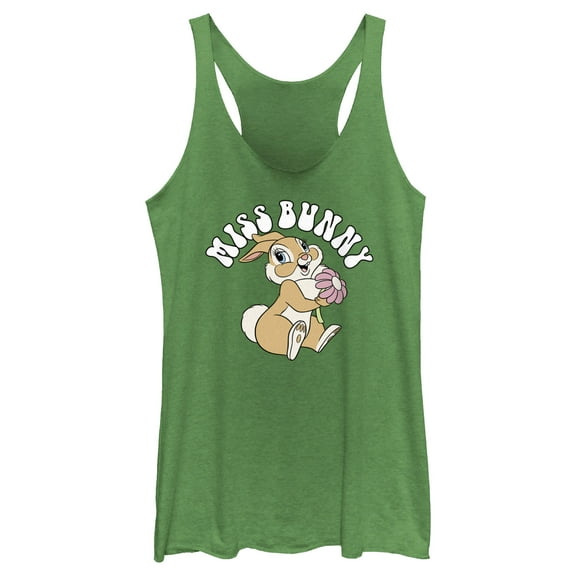 Women's Bambi Miss Bunny  Racerback Tank Top Envy Green Large