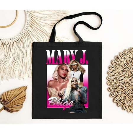 vintage Mary J Blige MJB Bootleg Tote Bag Short Sleeve Black S to -TH7475