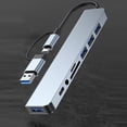 thumbnail image 3 of Estacióna de Acoplamiento USB C, Aleación de Aluminio de Transmisión Sin Pérdida de 500 m/s USB C Hub Multiport Adaptador Disipación de Calor Con Jack USB3.0 USB2.0 3.5 mm Con, 3 of 7