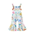 thumbnail image 1 of Douhoow Toddler Girls Easter Jumpsuit Baby Bell Bottoms Bunny Print Sleeveless Overalls, 1 of 6