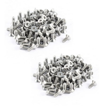 

200Pcs 304HC Stainless Steel Hex Countersunk Flat Bolts Screws M2X5mm
