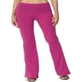 thumbnail image 1 of Pantalon de Yoga Décontracté pour Femmes Grande Taille, Basique, Taille Repliable, Confortable, en Coton Extensible, Coupe Bootcut, 1 of 7