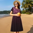 thumbnail image 4 of Goofa Pink Glitter Sparkles A Pattern Women Summer Short Sleeve Midi Dress with Pockets Casual Aline Flowy Tshirt Dress Vocation Beach Sundress, 4 of 6