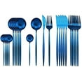 thumbnail image 1 of 24Pcs Stainless Steel Dinnerware Set Kitchen Green Gold Cutlery Set Knife Fork Spoon Flatware Tableware Minimalist Silverware, 1 of 5