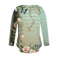 thumbnail image 5 of Uootdi Women's Tops Floral Print Long Sleeve Shirts for Women Gift V Neck Blouses with Decor Button Casual Loose Fit Trendy, 5 of 7