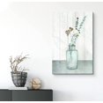 thumbnail image 2 of PixonSign Canvas Print Wall Art Delicate Watercolor Smudge White Flower Bud Floral Wilderness Digital Art Modern Art Chic Closeup Relax/Calm Green Pastel for Living Room, Bedroom, Office - 12"x18", 2 of 5