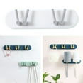 thumbnail image 2 of fastboy Toothbrush Holder Bathroom Hook Rack Wall Mounted Storage Shelf Hanging Brush Stand, 2 Hook, White, 2 of 8