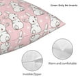 thumbnail image 3 of Pofeuu Cute Rabbit Print Double-sided plush pillowcase Square Throw Pillow Covers Pillows Cover for Living Room Bedroom Sofa Couch Cushion Cover（No pillow core）-20"x20", 3 of 7