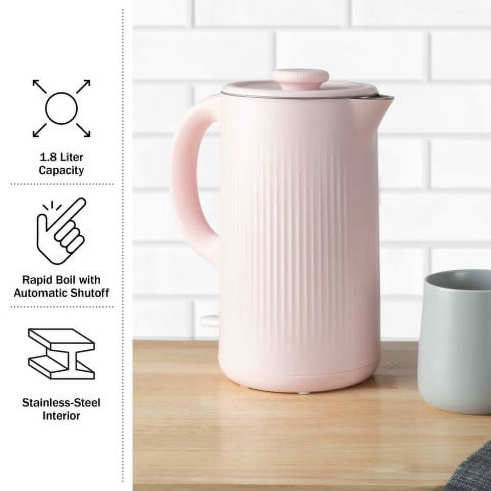 Classic Cuisine Electric Kettle - Auto-Off Rapid Boil Water Heater, Pink