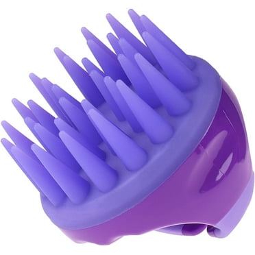 Hair Scalp Massager Shampoo Brush, Scalp Brush Shower with Soft Silicone Head Massager, Comfortable Shampoo Brush Head Scrubber for All Hair Types, Men, Women, Kids. (Long Bristle, Purple)
