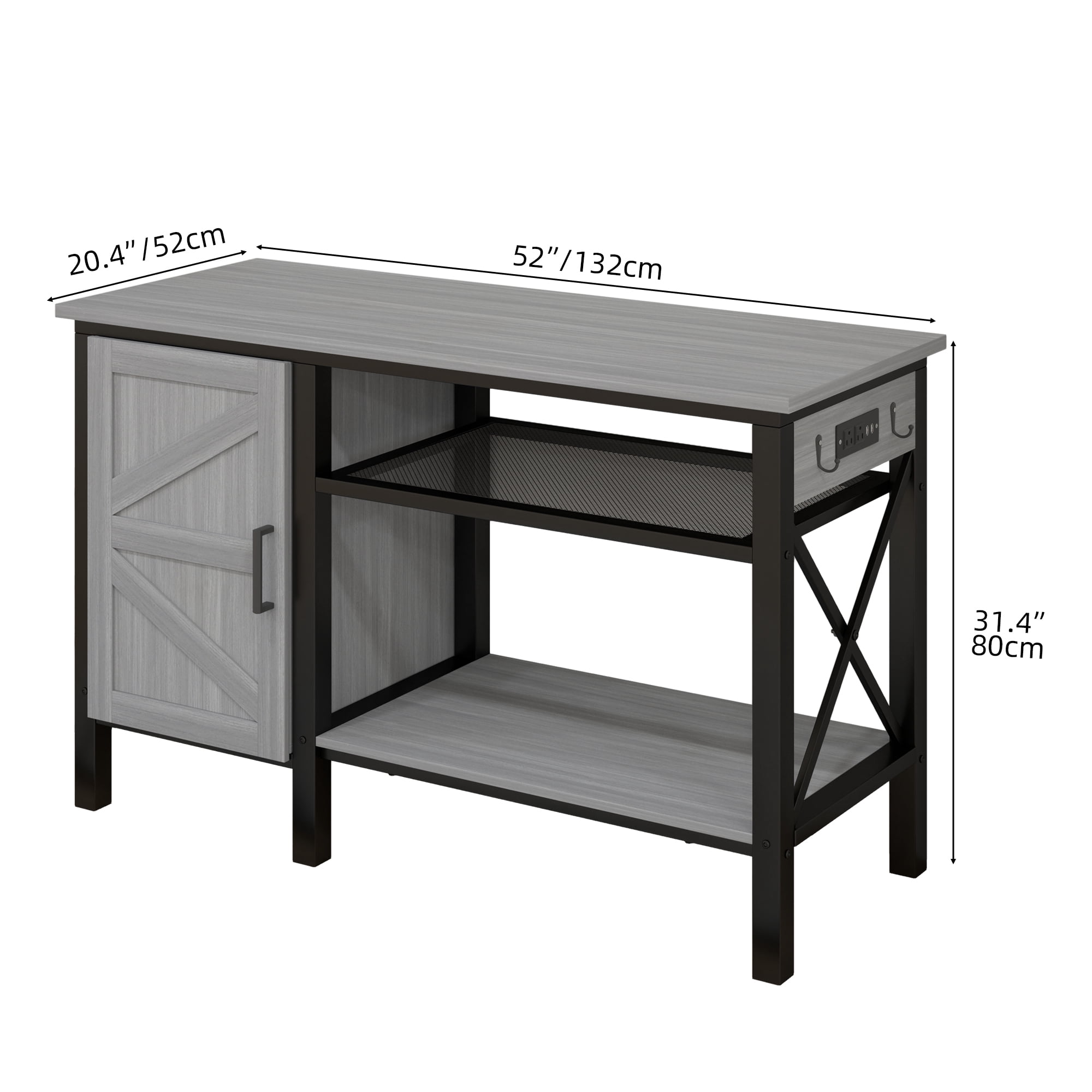 Uforic 55-75 Gallon Large Metal Aquarium Stand with Storage,Ideal for Fish Tanks, Turtle Tanks,Gray