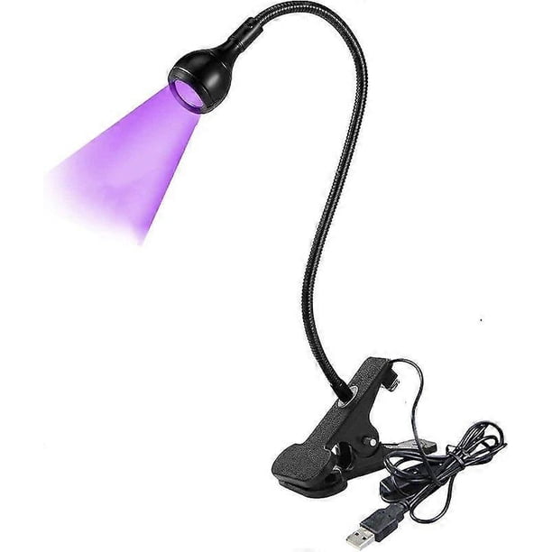 3W UV LED Desk Light, UV Nail Dryer Lamp, UV Nail Lamp, Flexible Gooseneck LED Nail Lamp, Mini UV Gel Nail Lamp with Safety Clip