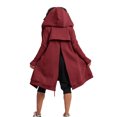 thumbnail image 5 of qolati Zip Up Hoodie For Women Double Back Zipper Long Tunic Hooded Sweatshirt Casual Drawstring Fleece Fall Winter Jacket Coat with Pockets, 5 of 10