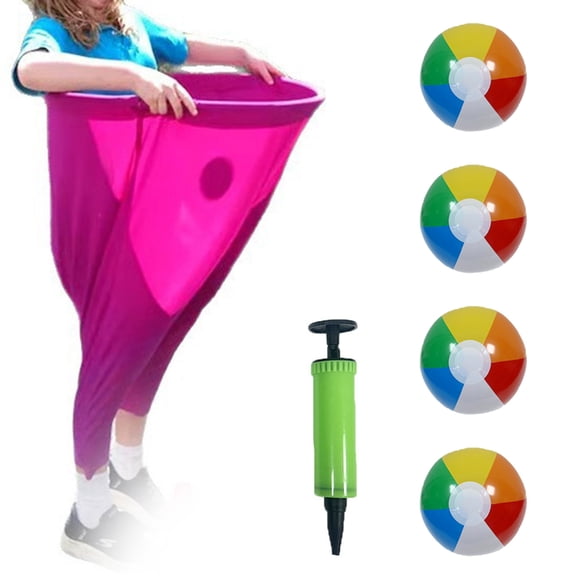 Sinyiin Giants Elastic Pants Kid Adult Granny Pants Yard Game with 4 Balls Party Game
