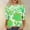 Green, variant on SOOMLON Womens 3/4 Sleeve Shirts Plus Size Tunic Cotton Tops Dressy Casual Round Neck Shirts Cute Flowers Graphic T Shirts 2025 Trendy Spring Summer Ladies Tops Loose Fit Outfits Pullover Blue XL