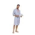 thumbnail image 2 of MAYFISH 100% Cotton Mens Lightweight Robe Summer Short Sleeve Bathrobe Soft Knee Length Robe with Pockets (Grey, M), 2 of 6