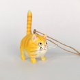 thumbnail image 1 of Precioso colgante de estatuilla de gato de resina, escultura de animales en miniatura de Navidad, decoración , pequeño para coche, espejo ret Oro Macarena colgante de gato, 1 of 7