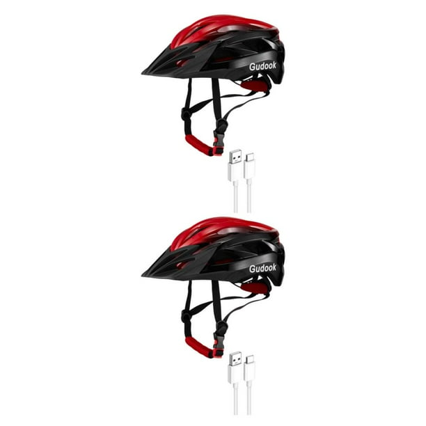 Casco de ciclismo con luces Toystoory Negro rojo 2piezas