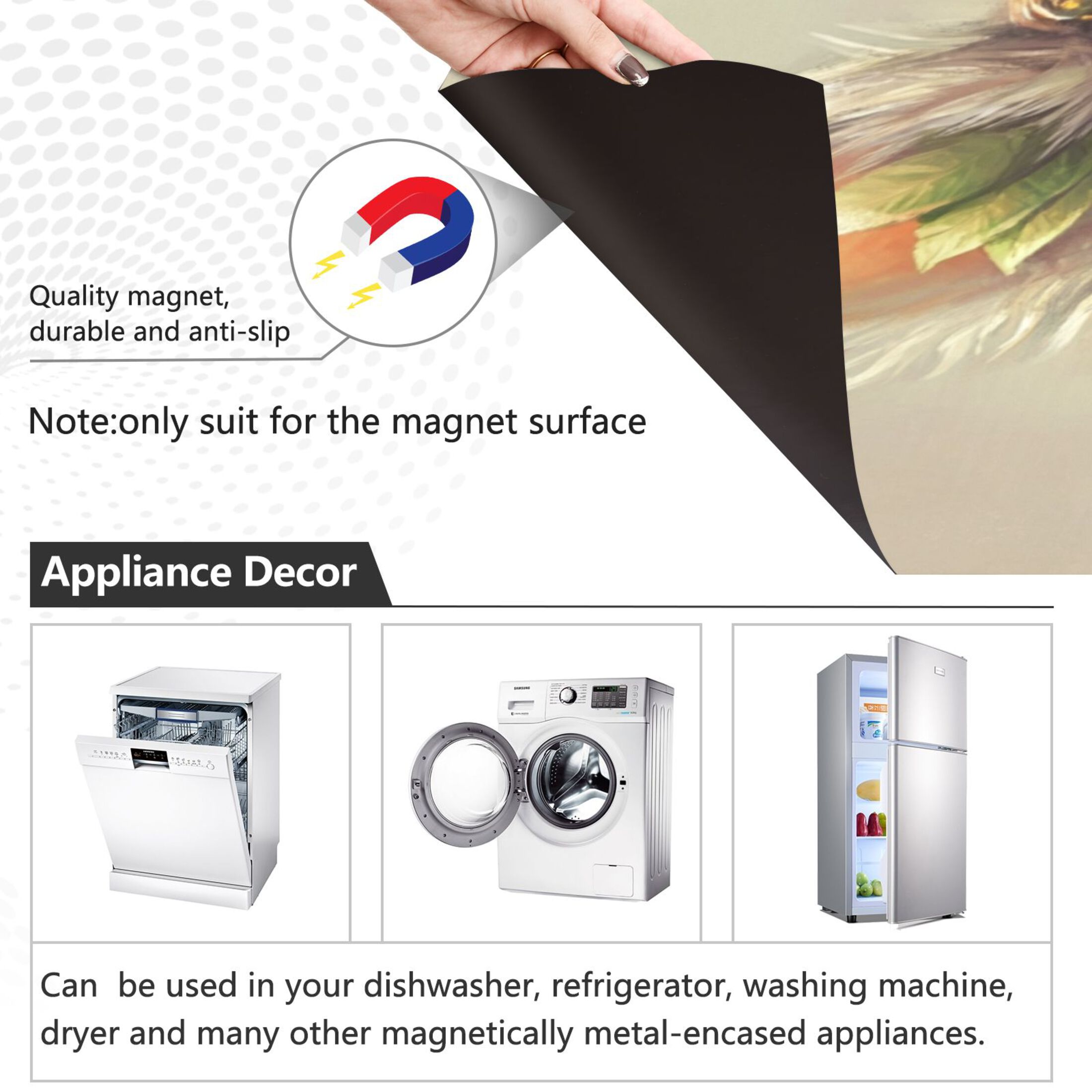 Dishwasher Magnetic Sticker 23x26 Inch Refrigerator Magnetic Sticker Washing Machine Magnetic Sticker Kitchen Panel Magnetic Sticker Home Decor Cartoon Beautiful Brown Rabbit