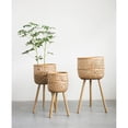 thumbnail image 2 of Desert Fields Woven Bamboo Floor Basket with Wood Legs, 14.5" x 29.5", Natural, 2 of 3