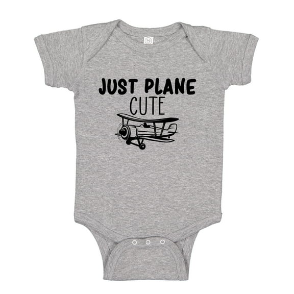 Just Plane Cute Baby Bodysuit One Piece NB Athletic Heather