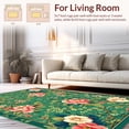 thumbnail image 2 of ODIKA 4'x6' Machine Washable Non-Slip Area Rug, Vintage Botanical High Traffic Rug, Green, 145050, 2 of 7