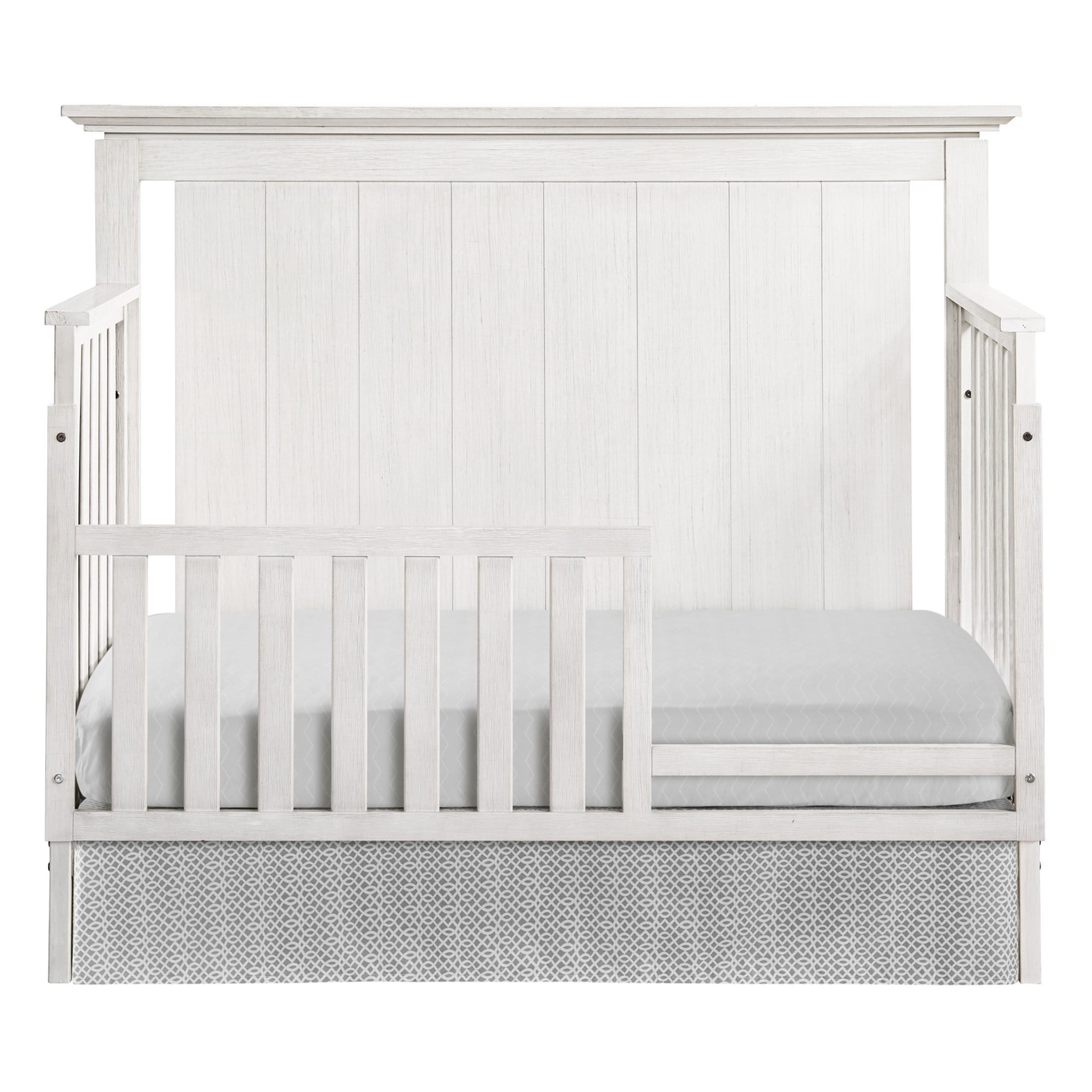 Oxford Baby Langston 4-in-1 Convertible Crib, Weathered White, Wooden Crib