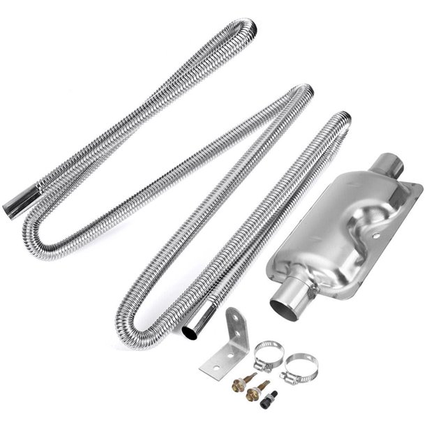 Juego de calentador de aire diésel para estacionamiento de automóviles compatible con Eberspacher Propex 300 cm Kit de silenciador de calentador de aire de acero inoxidable resistente al calor Tubo de