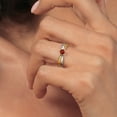 thumbnail image 4 of Gem Stone King 925 Silver and 10K Yellow Gold Red Garnet Solitaire Engagement Ring for Women (0.37 Cttw, Round 4MM, Gemstone Birthstone, Available in Size 5, 6, 7, 8, 9), 4 of 4