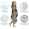 thumbnail image 7 of Brown Mud Monster Cartoon Trucks Pattern Hooded Bath Towel，50"x30" for Ages 3 To 12 Kids, Quick Dry Lightweight Soft Microfiber Hood Beach Towel Cover Up for Kids, 7 of 7