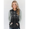 thumbnail image 3 of Women Christmas Snowflake Jumper Pullover Tops Printed Long Sleeve Sweatshirt Hoodies, 3 of 5