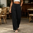 thumbnail image 7 of Oiangi Women's Dress Pants High Waisted Work Trousers Loose Fit Casual Business Slacks with Pockets for Fall Black S, 7 of 7