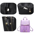 thumbnail image 3 of Purple 6cm Bolso de hombro doble con solapa y cordón con borde de hierro y doble cremallera, 3 of 5