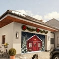thumbnail image 5 of Woodland Snowy Christmas Cottage Garage Door Cover – Cozy Cabin in Forest Holiday Banner for Front Yard Curb Appeal Outdoor Indoor Christmas Decor Winter Scene Backdrop, 5 of 6