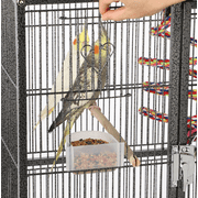 Renwick 69 H Extra Large Bird Cage with Detachable Stand, Matt Black