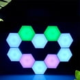 thumbnail image 4 of Paneles de Pared RGB Coloridos con Luz LED Hexagonal con Control Remoto DIY, Sensibles Al Tacto, para Dormitorio y Sala de Estar., 4 of 7