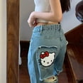 thumbnail image 2 of Summer Korean New Baggy Pant Streetwear Women Pants Women Cargo Pants Women Sanrio Y2k Clothes Hello Kitty Embroidery Sweatpants, 2 of 15