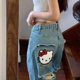 thumbnail image 2 of Pantalones holgados de estilo coreano para mujer, ropa de calle, pantalones cargo, ropa de Sanrio Y2k, pantalones deportivos con bordado de Hello Kitty, 2 of 5