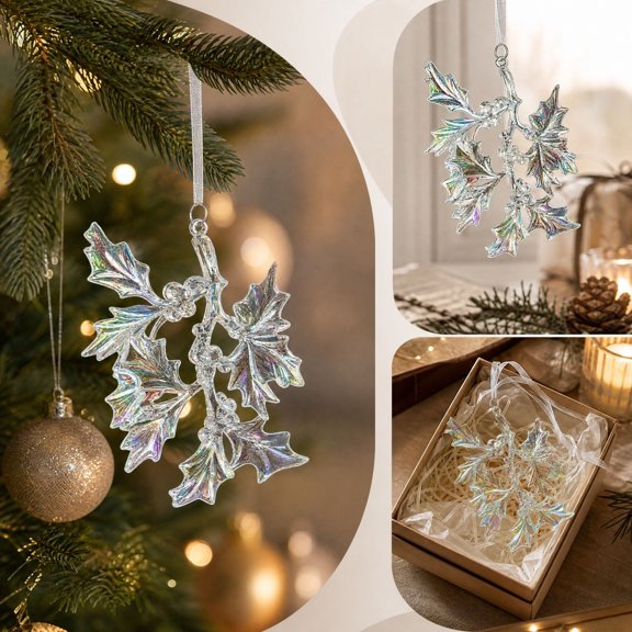YuanGuangQ Christmas Icicle Pendant Ornaments, Transparent Ice Shaped Hanging Decor, Festive Accessories for Christmas Tree, Home, Indoor Winter Holiday Party Decoration