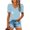 Light Blue, variant on Ayolanni Short Sleeve Tops for Women Trendy Black Puff V-Neck Pullover T-Shirts Women's Tshirts L