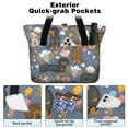 thumbnail image 2 of Tote Bag for Women - Dachshund and Flower Shoulder Bag - Large Utility Work Duffle Bag with Zipper Handbag for Travel, Work, Sprots, 2 of 5